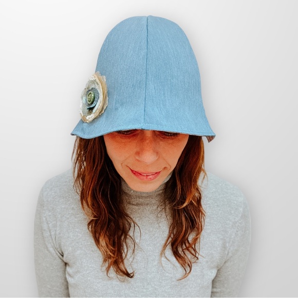 ♻️ Upcycle Summer Bucket Hats Spring Hat Reversible Womens Small Eco-Friendly - Picture 5 of 9